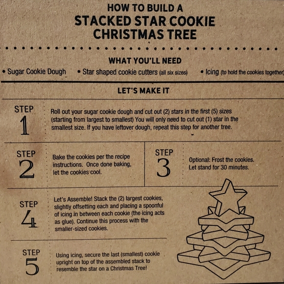 Star Shape cookie cutters with recipe - Picture 4 of 5